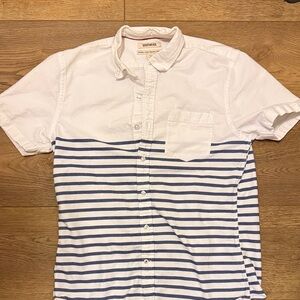 Goodthreads White and Blue Striped Button-Down Shirt